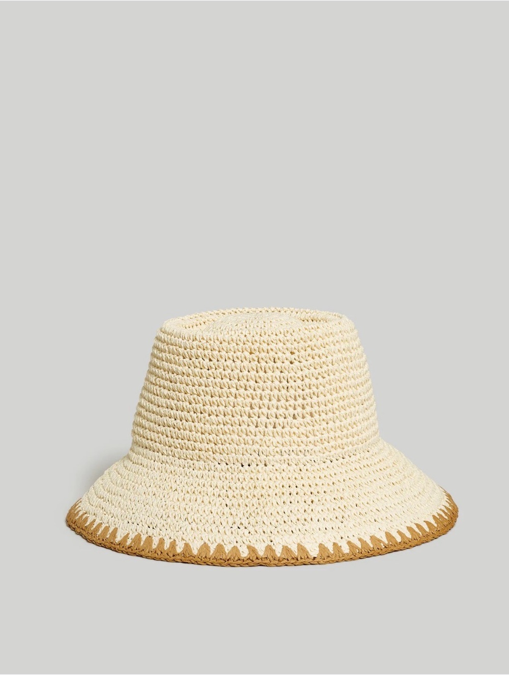 Madewell Whipstitch Cream Crochet Bucket Hat NWOT
